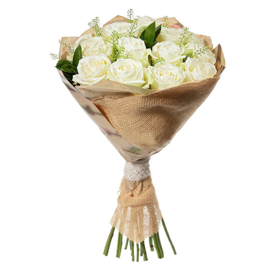 25 элитных белых роз доставка Хмельницкий